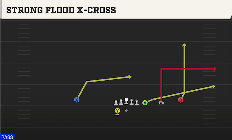 Strong Flood X-Cross play art from Shotgun Trips Y-Flex in CFB 27