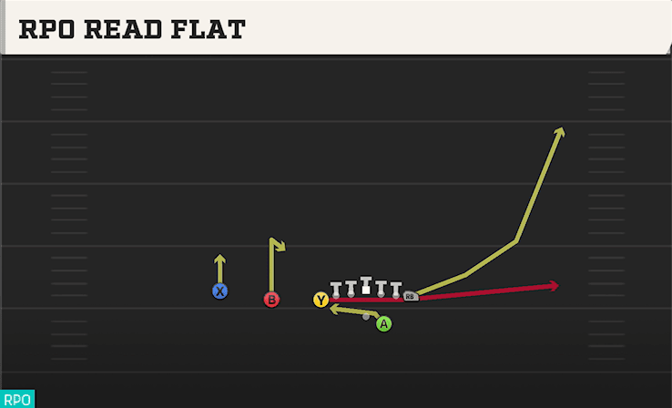 RPO Read Flat play art from Shotgun U Off Trips in CFB 27