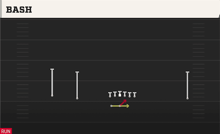 Bash play art from Shotgun Wide Doubles HB WK in CFB 27