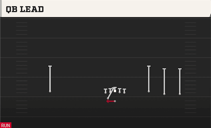 QB Lead play art from Shotgun Wide Trey Open Wing in CFB 27