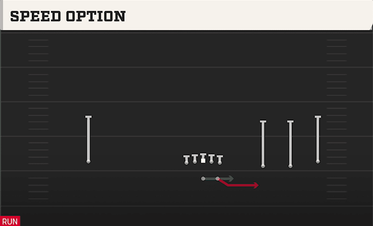 Speed Option play art from Shotgun Wide Trips in CFB 27