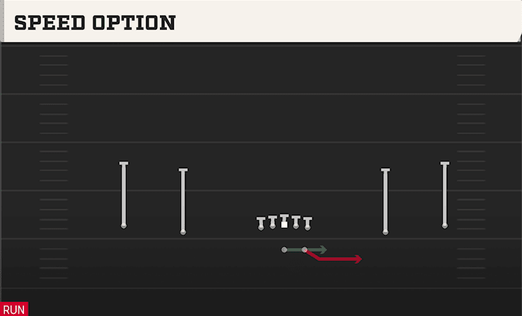 Speed Option play art from Shotgun Wide in CFB 27
