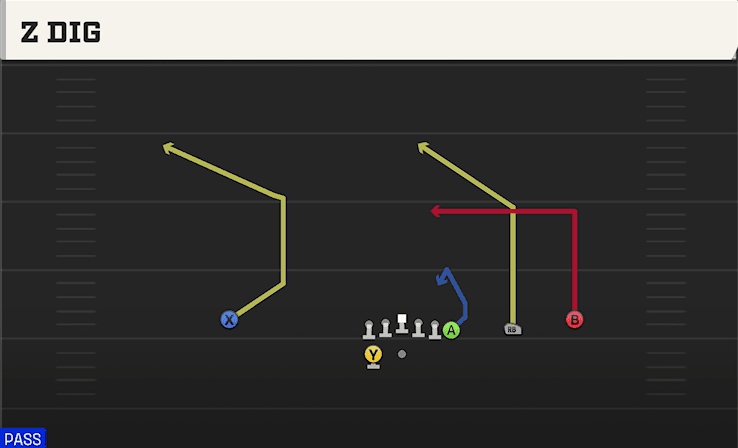 Z Dig play art from Shotgun Wing Trips WK in CFB 27