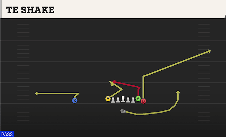 TE Shake play art from Singleback Wing Tight in CFB 27