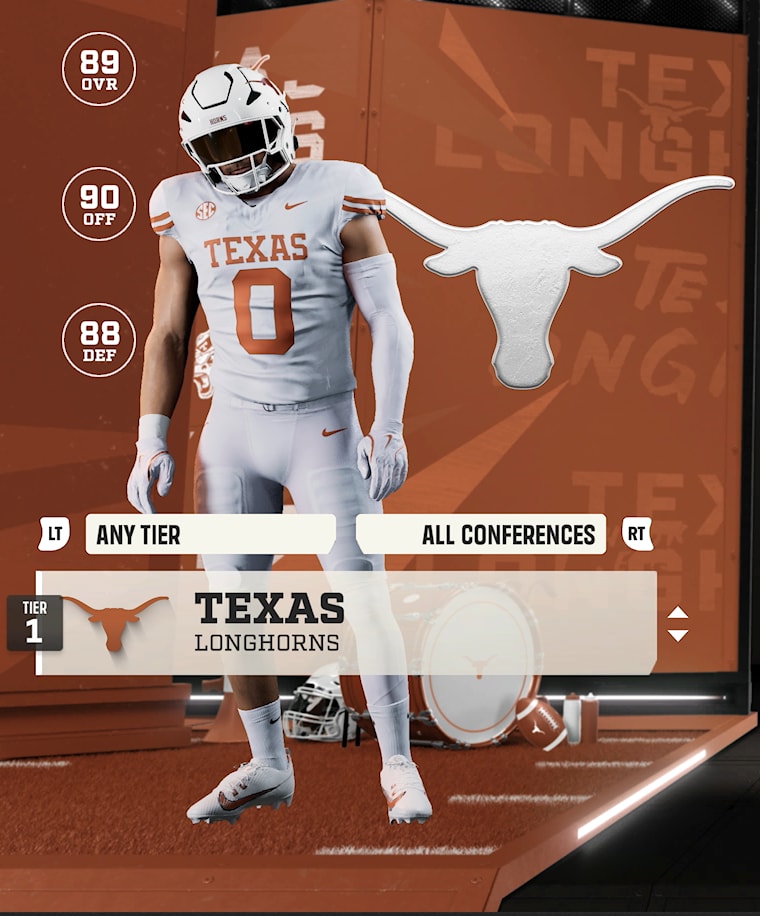 Texas team card — Tier 1