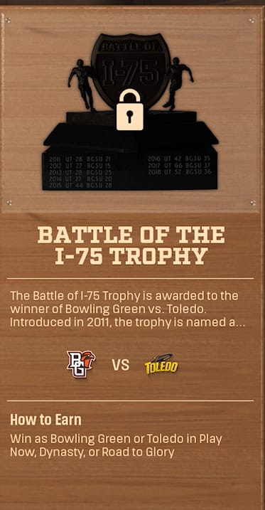 Battle of I-75 Trophy rivalry trophy card