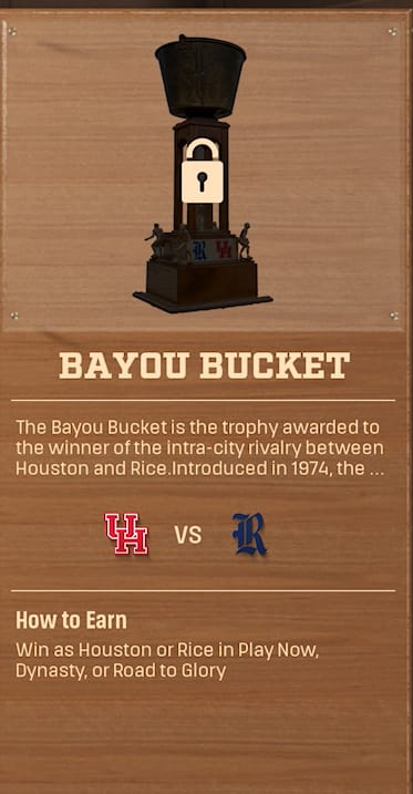 Bayou Bucket rivalry trophy card