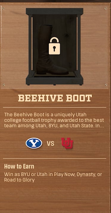 BEEHIVE BOOT rivalry trophy card