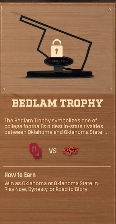 BEDLAM TROPHY rivalry trophy card