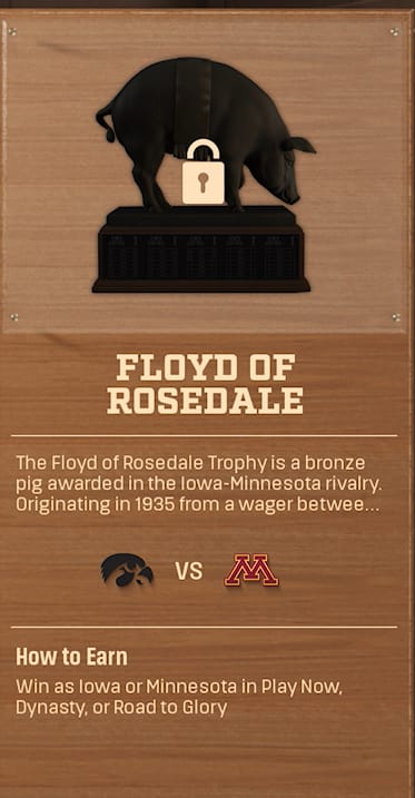 FLOYD OF ROSEDALE rivalry trophy card