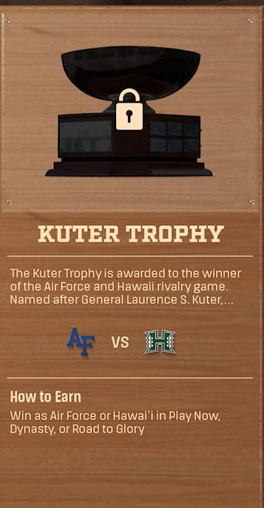 KUTER TROPHY rivalry trophy card