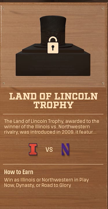 LAND OF LINCOLN TROPHY rivalry trophy card