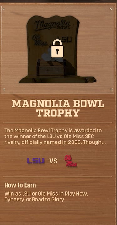 Magnolia Bowl Trophy rivalry trophy card