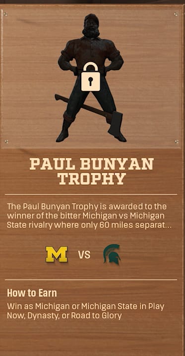 PAUL BUNYAN TROPHY rivalry trophy card