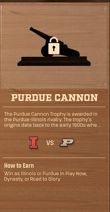 Purdue Cannon rivalry trophy card