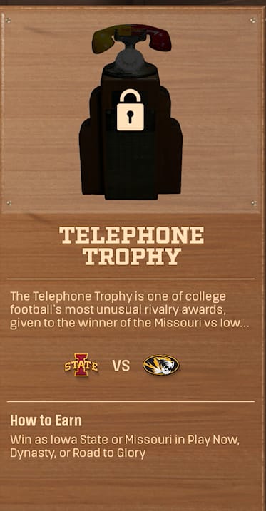 TELEPHONE TROPHY rivalry trophy card