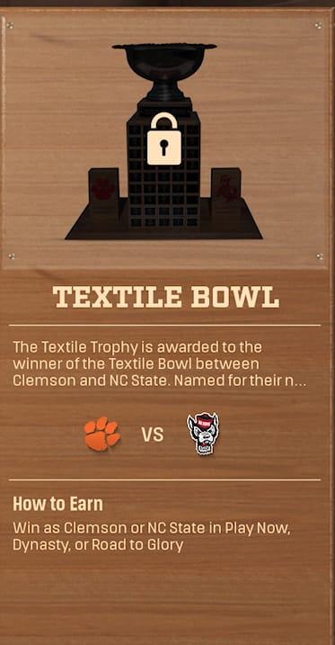 TEXTILE BOWL rivalry trophy card