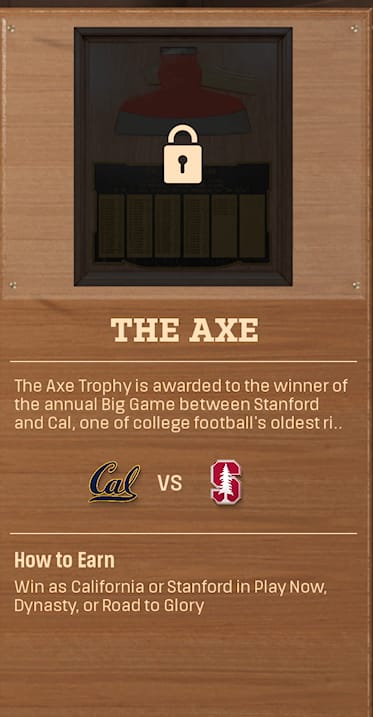 THE AXE rivalry trophy card