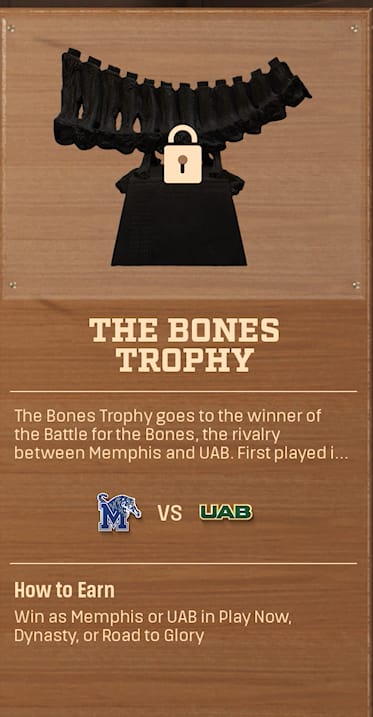 THE BONES TROPHY rivalry trophy card