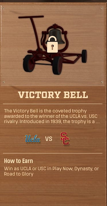 VICTORY BELL rivalry trophy card