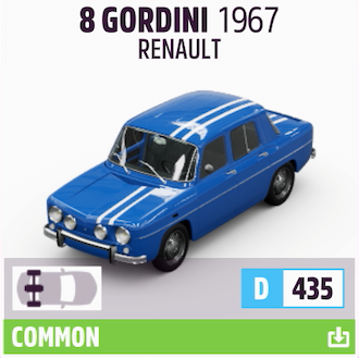 1967 RENAULT 8 GORDINI