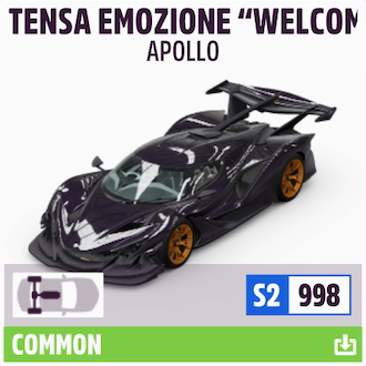 2018 APOLLO INTENSA EMOZIONE "WELCOME PACK"