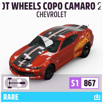 2018 CHEVROLET HOT WHEELS COPO CAMARO
