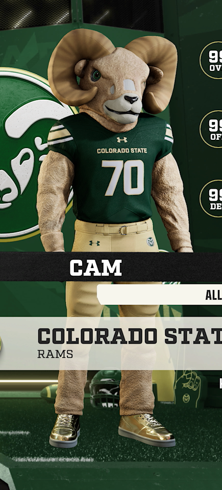 Cam, the Colorado State Rams mascot