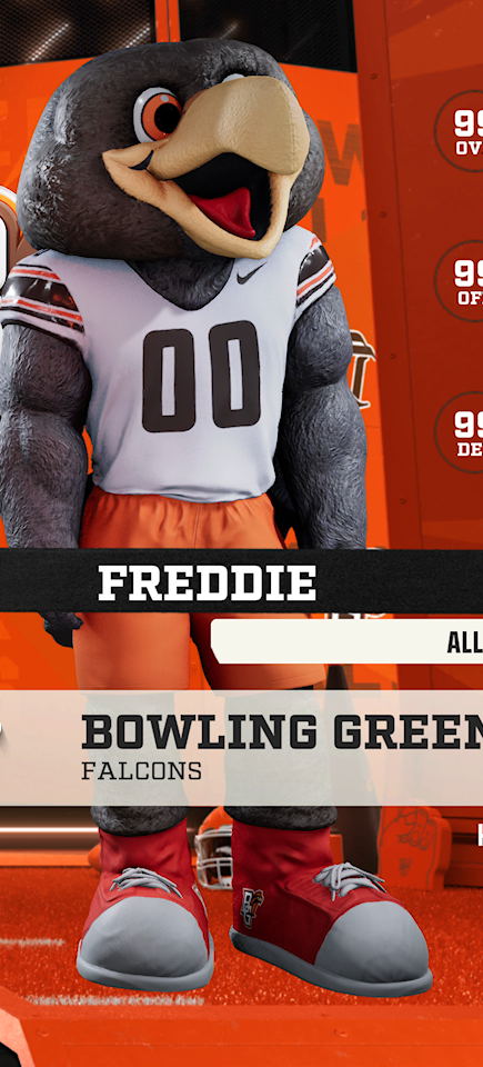 Freddie, the Bowling Green Falcons mascot