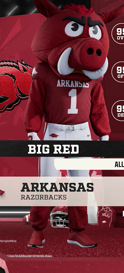 Big Red, the Arkansas Razorbacks mascot