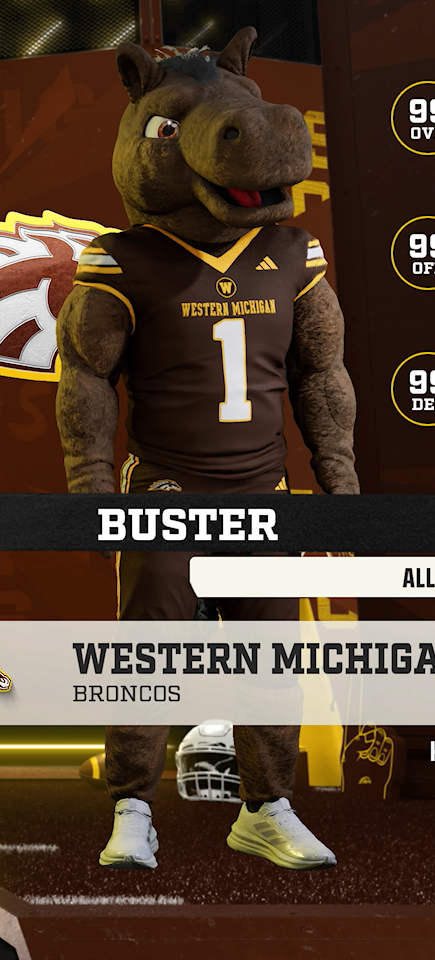 Buster, the Western Michigan Broncos mascot