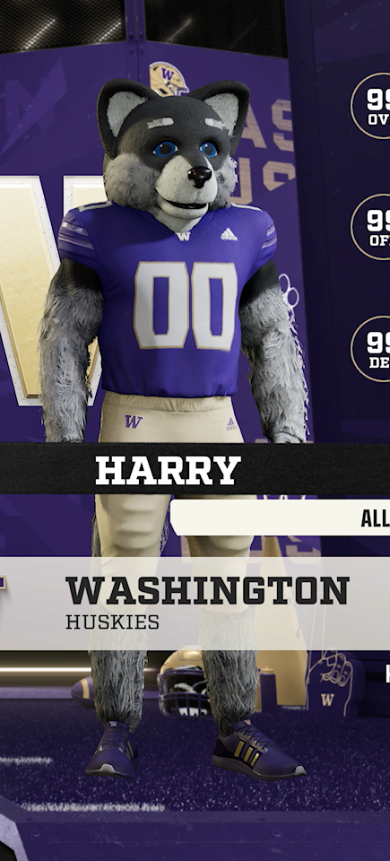 Harry, the Washington Huskies mascot