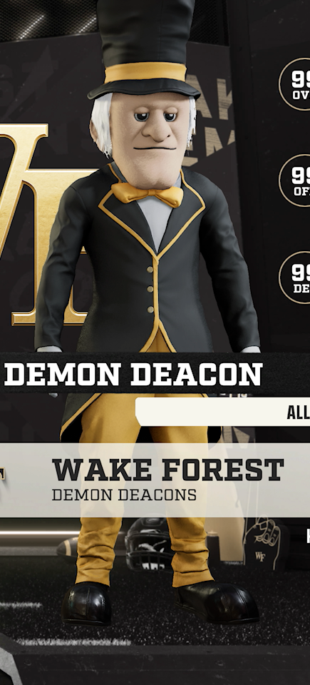 Demon, the Wake Forest Demon Deacons mascot