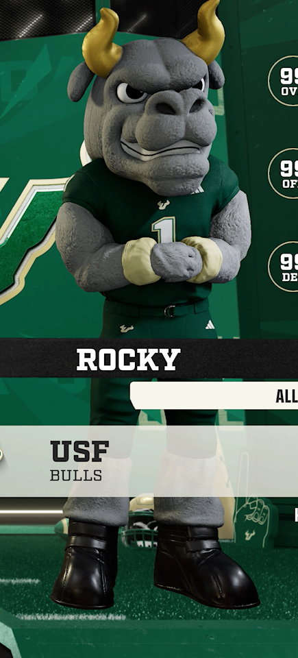 Rocky, the USF Bulls mascot