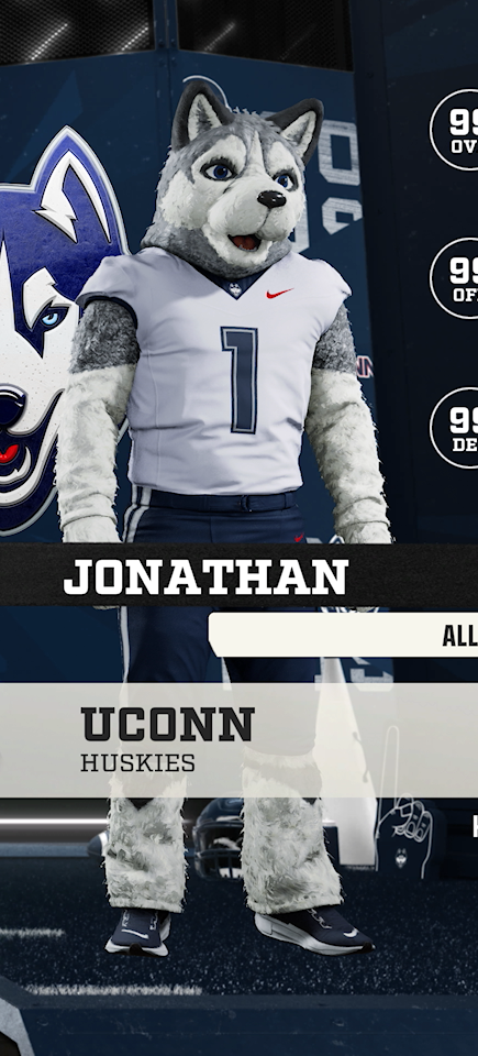 Jonathan, the UCONN Huskies mascot