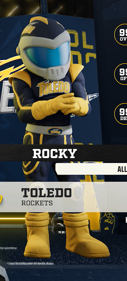 Rocky, the Toledo Rockets mascot