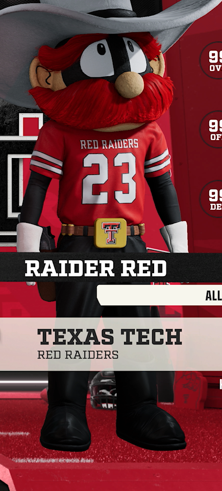 Raider Red, the Texas Tech Red Raiders mascot