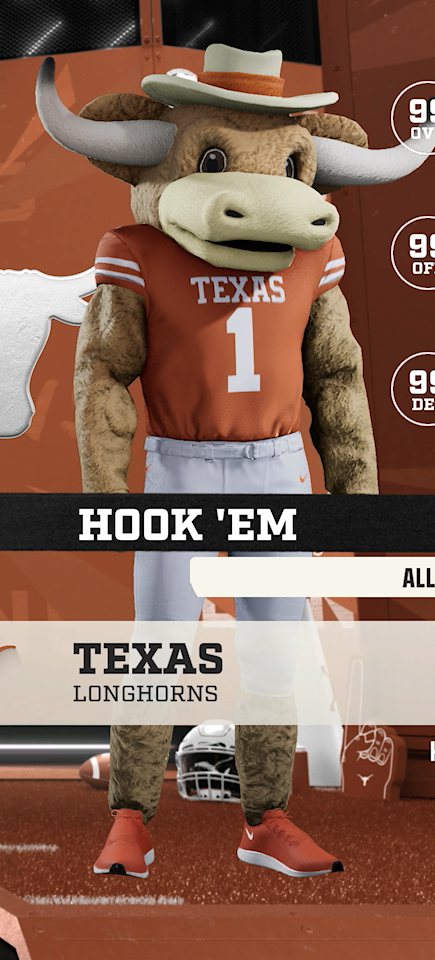 Hook 'em, the Texas Longhorns mascot
