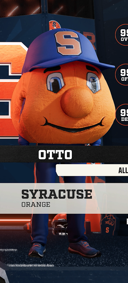 Otto, the Syracuse Orange mascot