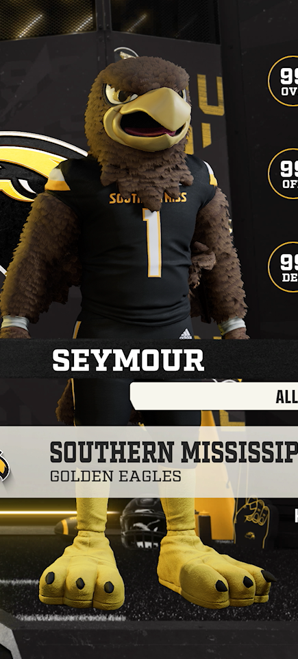 Seymour, the Southern Miss Golden Eagles mascot