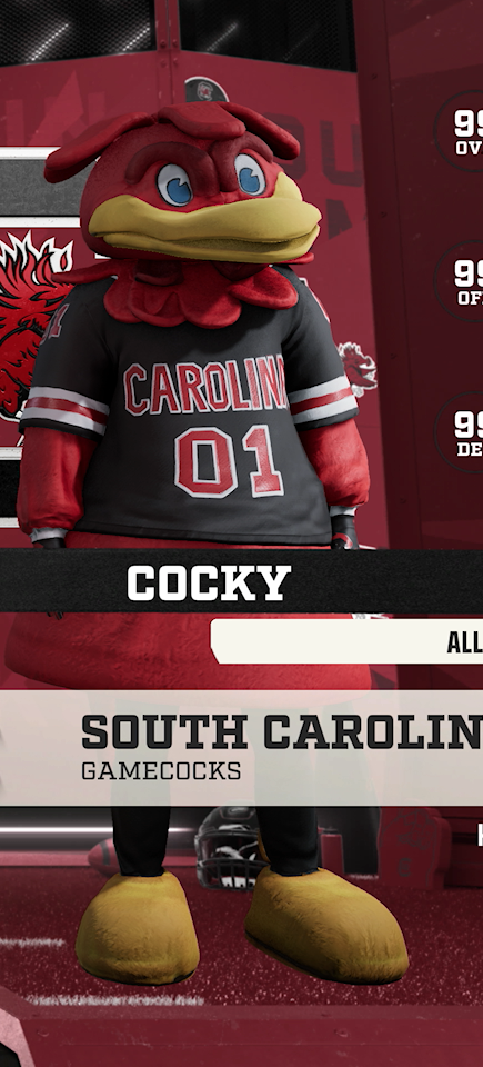 Cocky, the South Carolina Gamecocks mascot