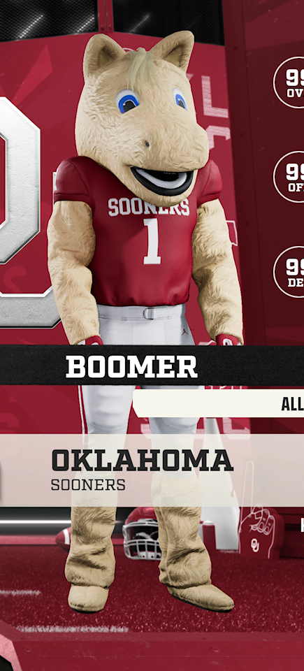 Boomer, the Oklahoma Sooners mascot