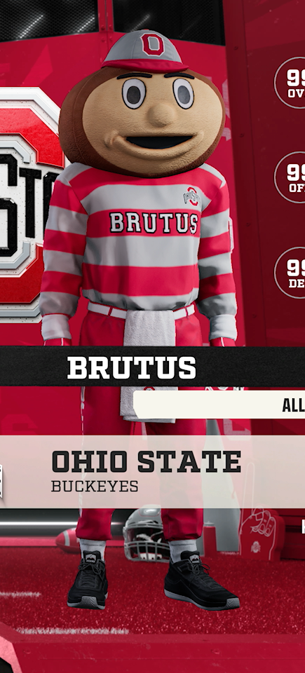 Brutus, the Ohio State Buckeyes mascot