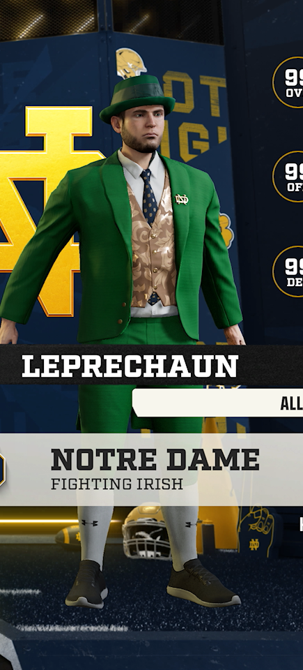 Leprechaun, the Notre Dame Fighting Irish mascot