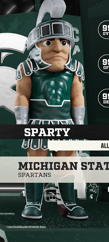 Sparty, the Michigan State Spartans mascot