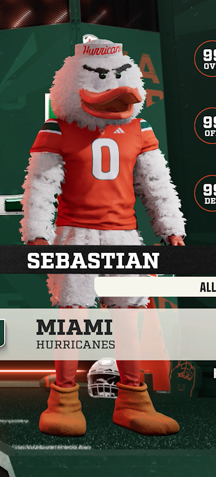 Sebastian, the Miami Hurricanes mascot
