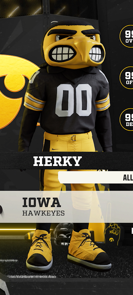 Herky, the Iowa Hawkeyes mascot