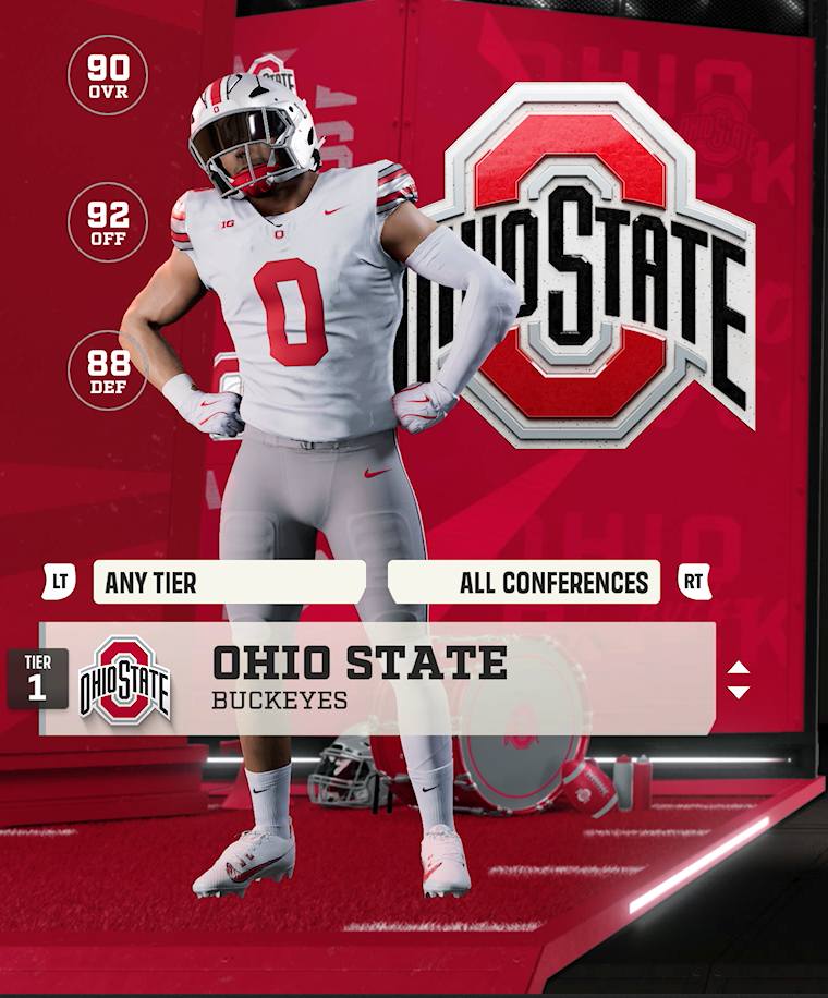 Ohio State team card — Tier 1