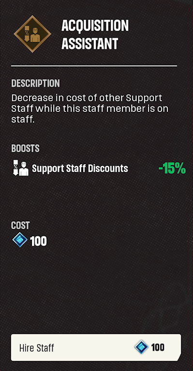 Acquisition Assistant details panel