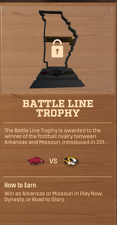 BATTLE LINE TROPHY rivalry trophy card